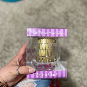 Hand painted wine glass